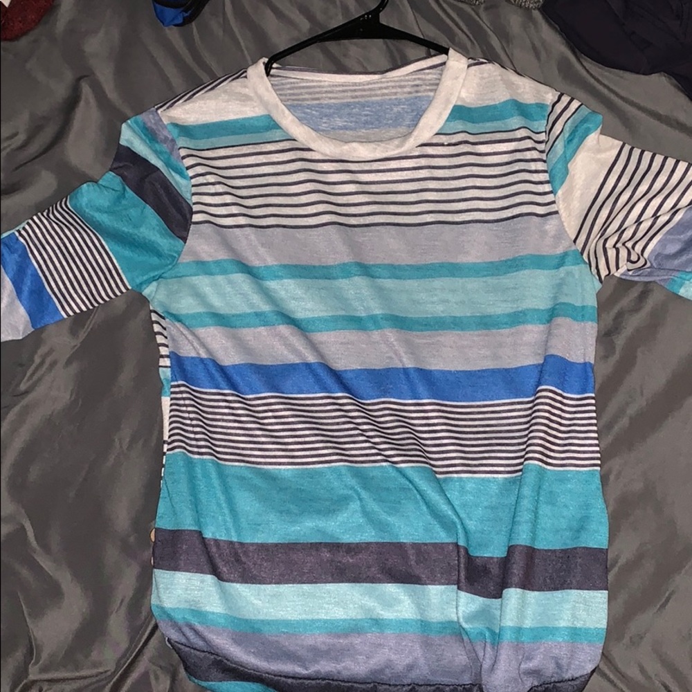 3/4 Striped Cotton Blouse